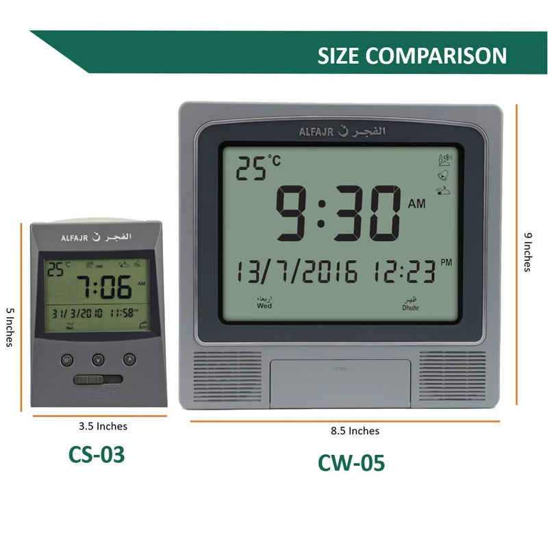 Alfajr Azan Clock CW-05 ,Wall clock Azan Reminder Player