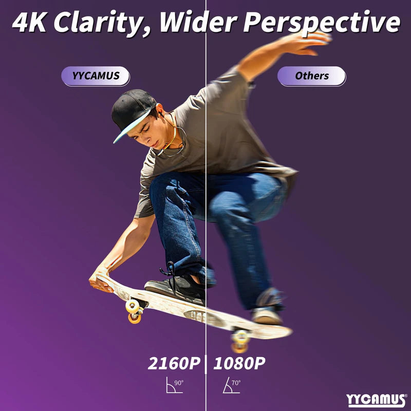 YYCAMUS 4K Camera Glasses, Upgrade Smart Sunglasses with Camera, Video Glasses with UV Protection for Outdoor Activities & Travel