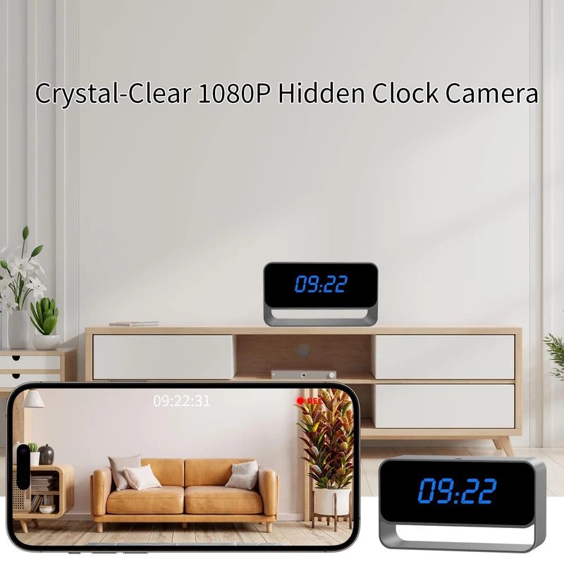 LIBREFLY LIBREFLY Clock Camera - Full HD 1080P WiFi Camera - Mini Wireless Nanny Cam with Night Vision - Indoor Home Security Surveillance