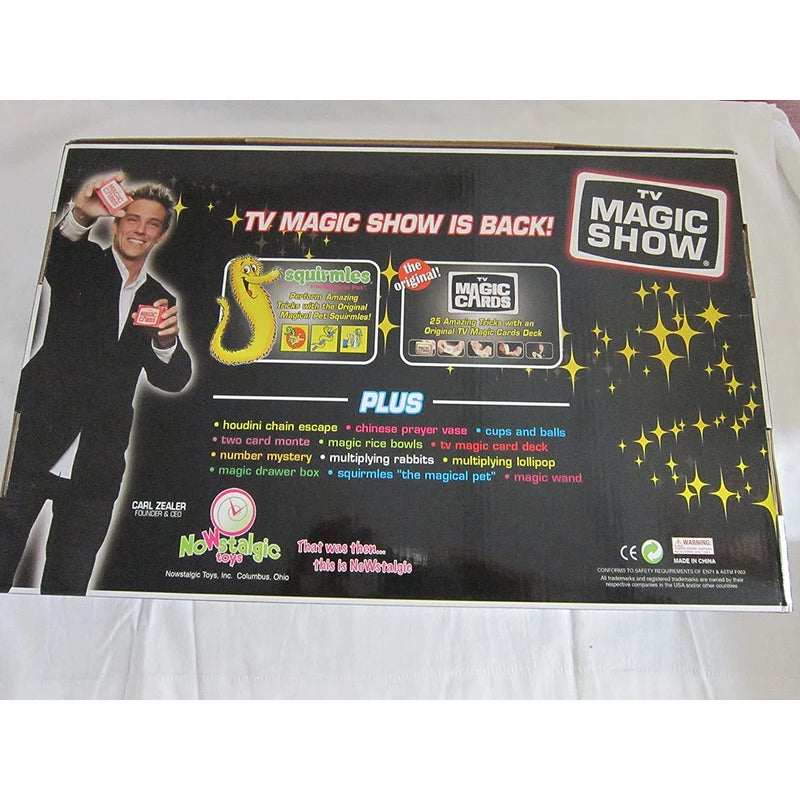 Nowstalgic Toys Marshall Brodien's TV Magic Show Set- Magic Cards, Tricks, Squirmles, Plus More!