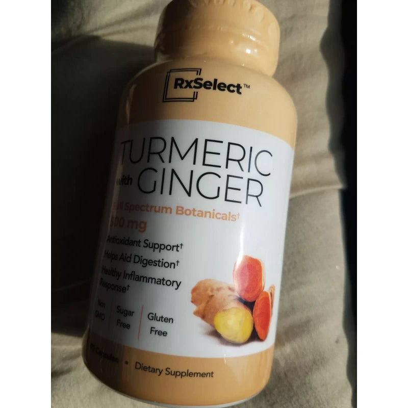 RxSelect TURMERIC with GINGER 500 MG Exp 5/2027 New & Sealed 90 Capsules