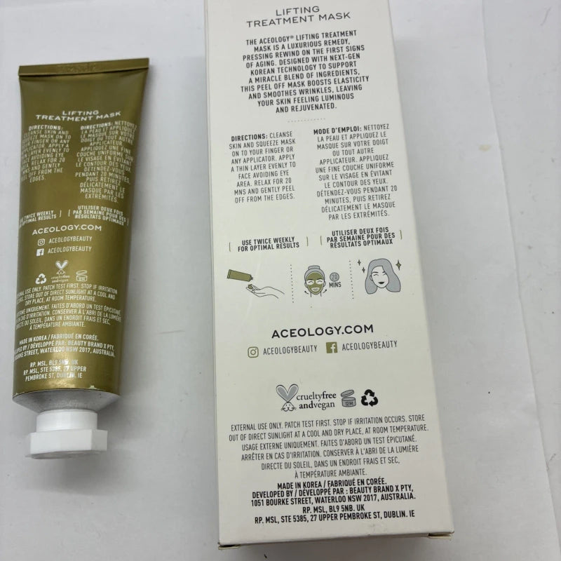 Aceology Lifting Treatment Peel Off Mask Masque Sealed 65 mL/2.19 fl.oz Vegan