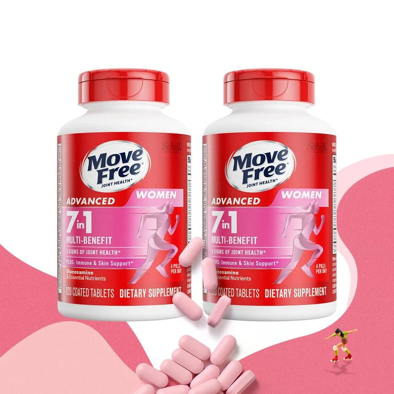 Move Free joint health 7-in-1 Glucosamine Chondroitin Plus Calcium Complex Vitamin Supplements for Women Multi-Vitamins + Multi-Glucosamine 120 Pills - Specification: Women's Glucosamine+Women's Glucosamine