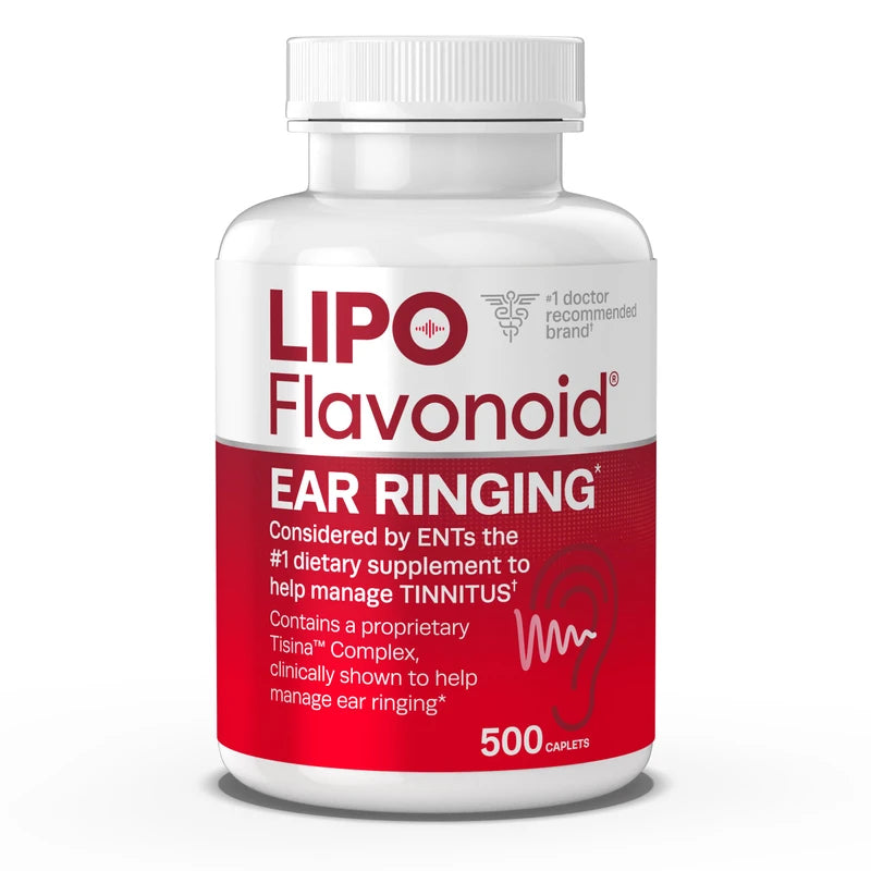 Lipo-Flavonoid Lipo-Flavonoid Plus,Tinnitus Relief for Ringing Ears, OTC Flavonoid Ear Health Vitamins, Vitamin C, Clinically Proven Formula, Doctor Recommended, 500 Caplets