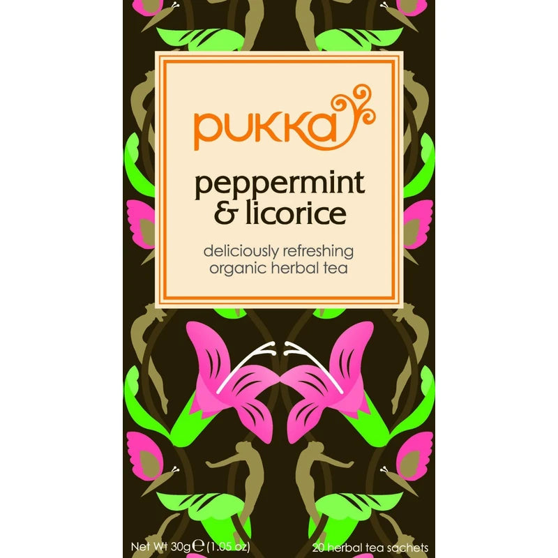 (6 PACK) - Pukka Herbs - Org WWF P/mint & Licorice Tea | 20 sachet | 6 PACK BUNDLE
