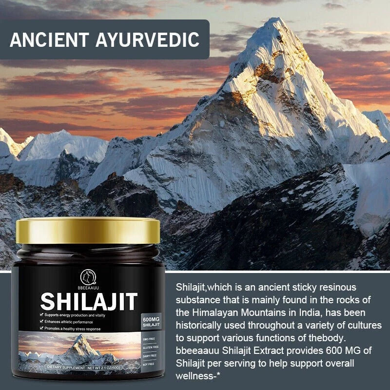 Bbeeaauu 5 Bottles Himalayan Pure 100% Shilajit, Soft Resin, Organic, Extremely Potent,