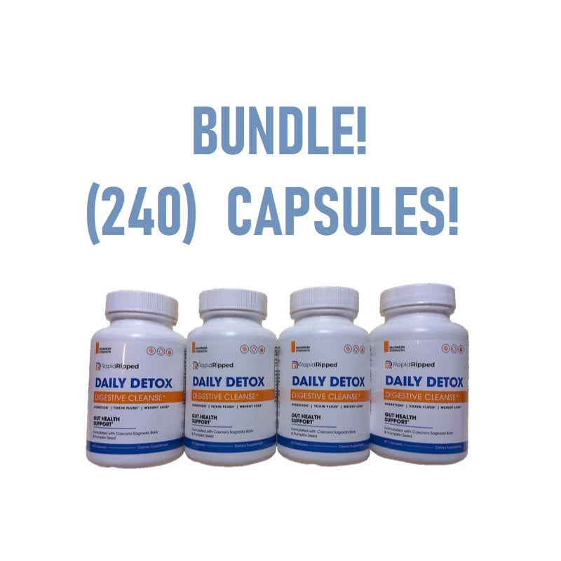 Rapid Ripped BUNDLE! (240) Rapid Ripped Daily Detox Max Strength Capsules BB 4/2026