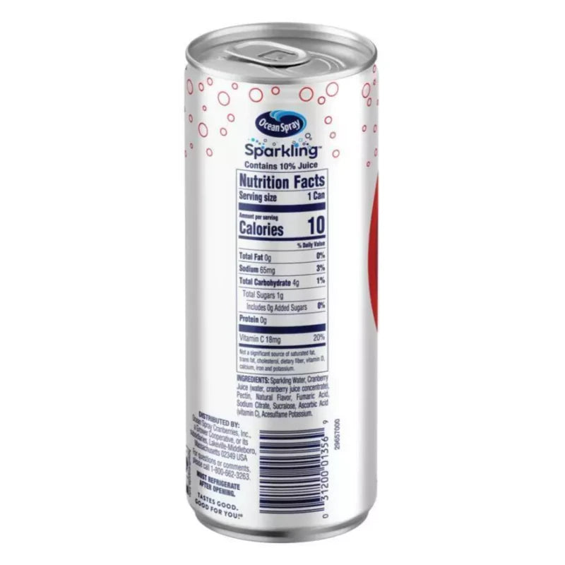Ocean Spray (24 Pack) Ocean Spray Sparkling Diet Cranberry Juice Drink, Low Sugar, 11.5 Oz