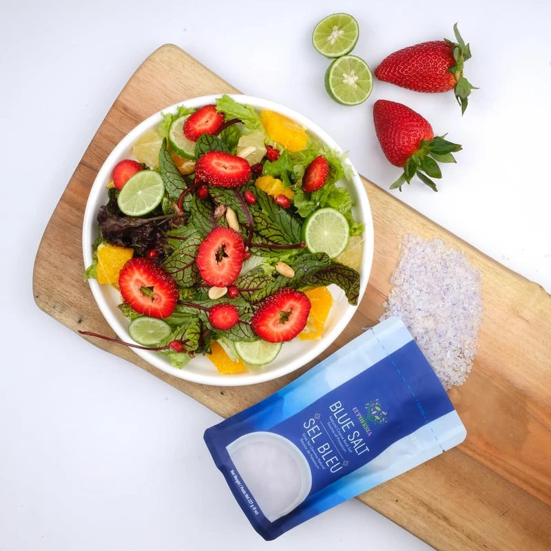 Eupherbia EUPHERBIA Blue Salt, Coarse, Rare Mineral Salt, High Potassium, Lower Sodium, Natural, Unprocessed, Hand Harvested, Kosher Certified, 227g (8 Oz)