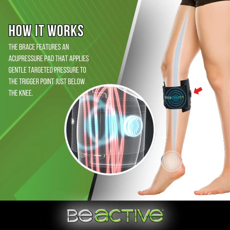 BEACTIVE Plus Acupressure System - Sciatica Pain Relief Brace For Sciatic Nerve Pain, Lower Back, & Hip- Knee Brace With Pressure Pad Targeted Compression - Unisex