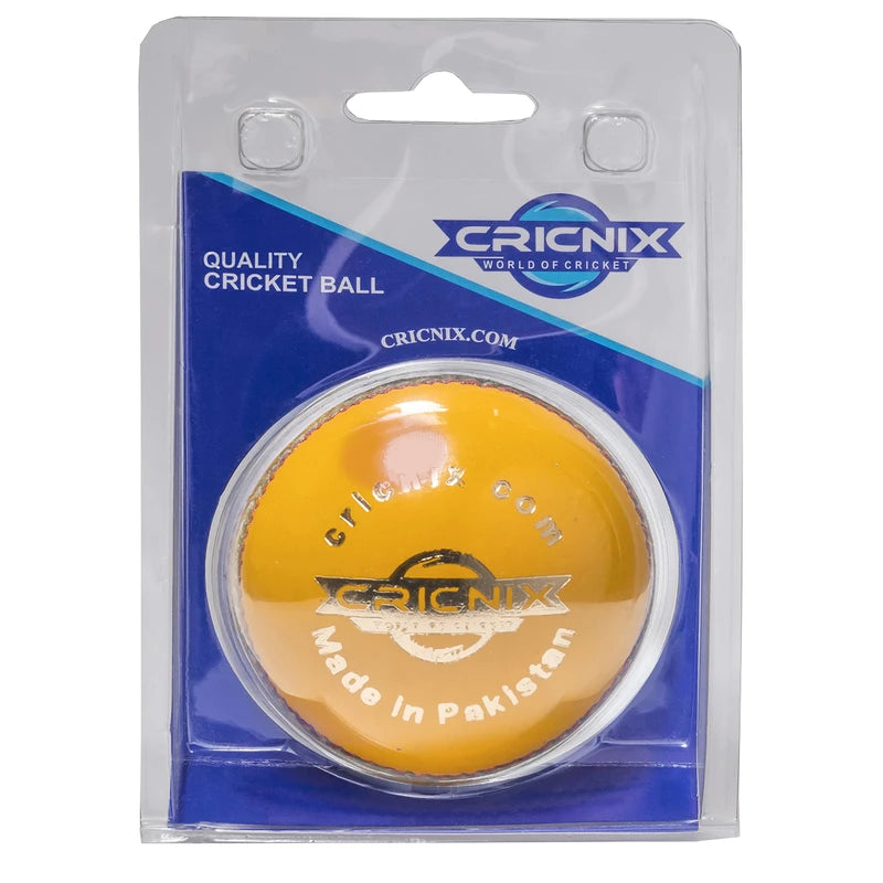 Cricnix Cricket Ball Bionic Indoor Leather Yellow Balls 110g (3-Pack) for Seniors or Juniors