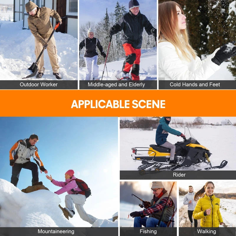 Heated Socks, Heated Socks for Women Men, 5000mAh Rechargeable Electric Heated Socks Up to 8 Hours, Washable Winter Warm Socks for Outdoors Work Fishing Hunting Skiing Riding (Gray)