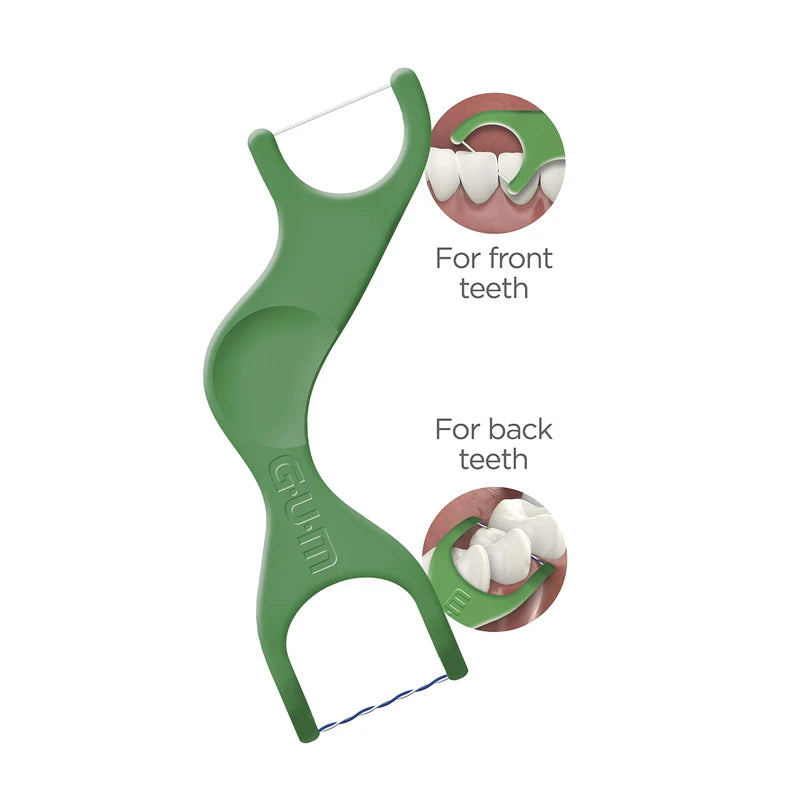 GUM Dual Technique Flossers, Mint Flavoured, 50 Count