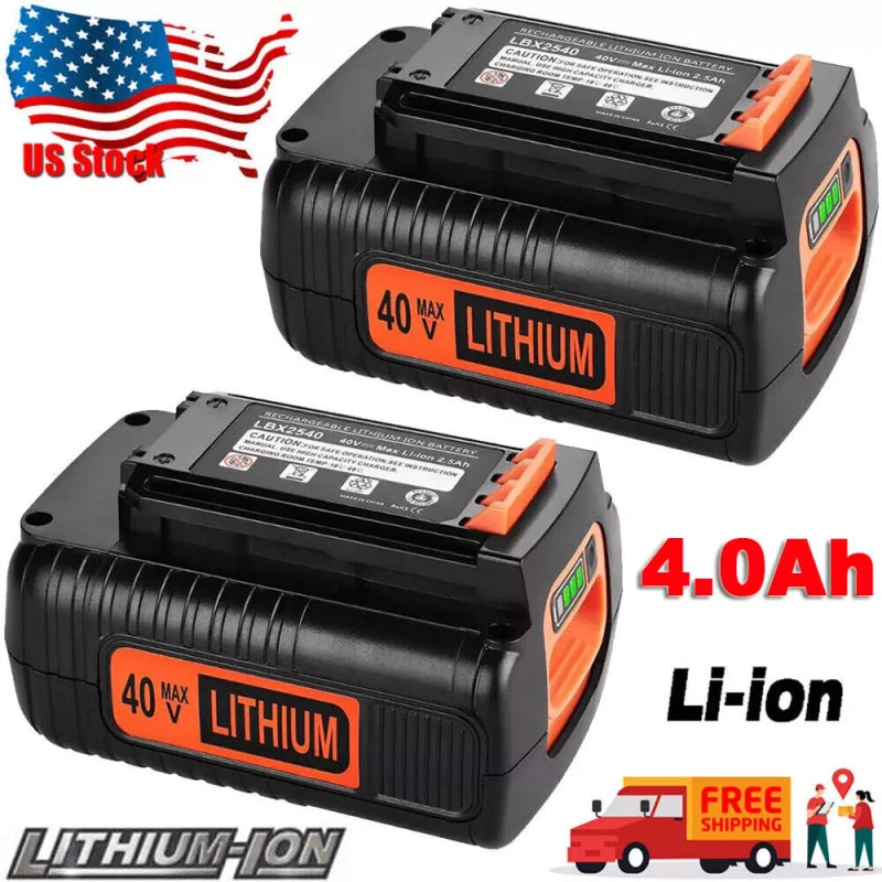 For Craftsman 2x 40V MAX Lithium Battery for Black & Decker LBXR36 4.0Ah 40 Volt LBX2040 LBX36