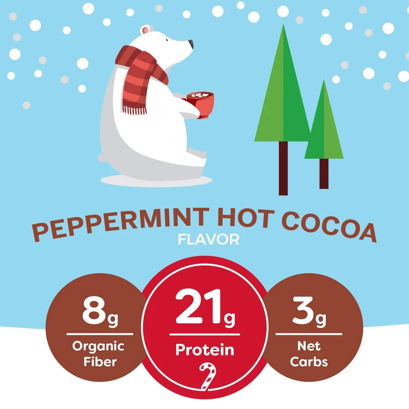 Orgain Organic Vegan Protein Powder, Peppermint Hot Cocoa Seasonal Holiday Flavor - 21g of Plant Based Protein, Non Dairy, Gluten Free, 2g of Fiber, No Sugar Added, Soy Free, Non-GMO, 1.02 Lb