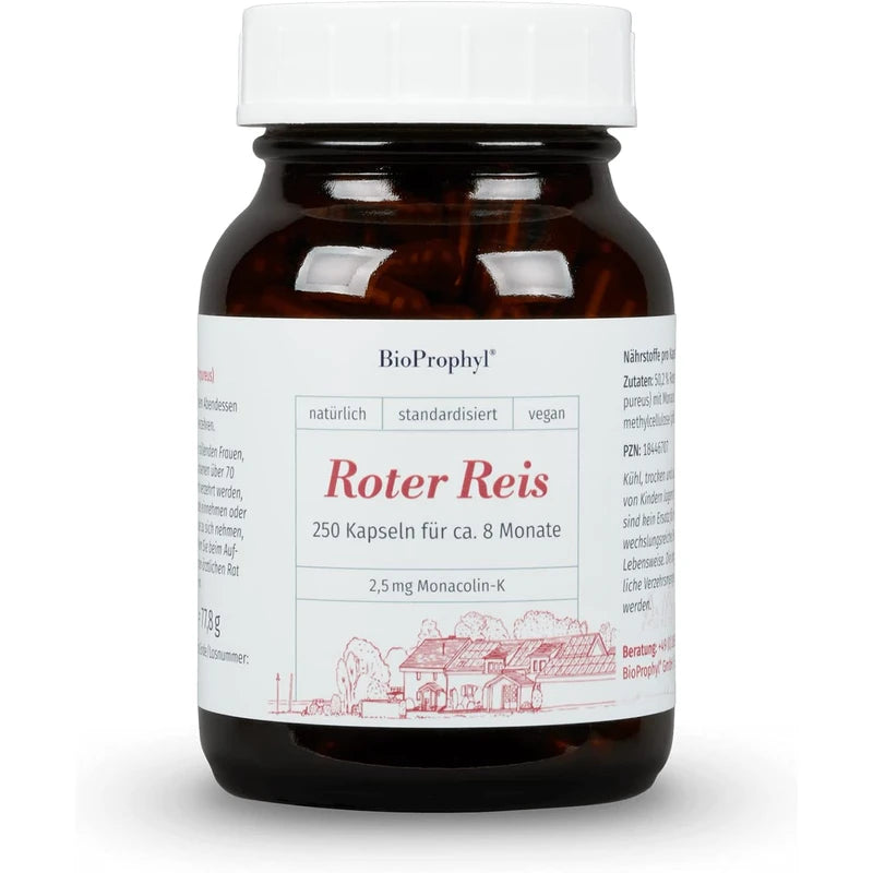 BioProphyl® Red Rice 2.5 mg Monacolin-K | 250 Vegetable Capsules for 8 Months | Citrinin Free