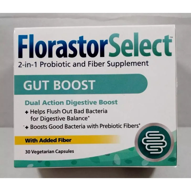 Florastor Select Gut Boost Daily Probiotic Men & Women 30 Veg Capsule 07/25 NEW