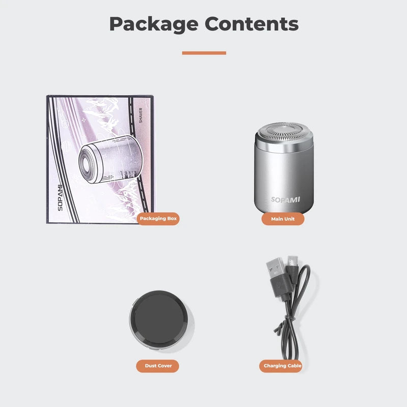 SOPAMI Mini Shaver, Mini Electric Shavers for Men, Mini Electric Shaver, USB C Rechargeable Waterproof Electric Razor Trimmer