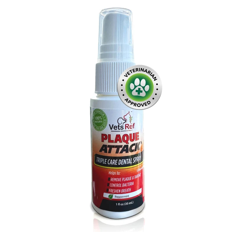 Pet Dental Spray, As Seen on TV, Eliminates Plaque & Tartar, Helps W/Bacteria, and Provides Instant Fresh Breath - Includes 3 Months' Supply of Peppermint Spray, 1fl. OZ (30ML)