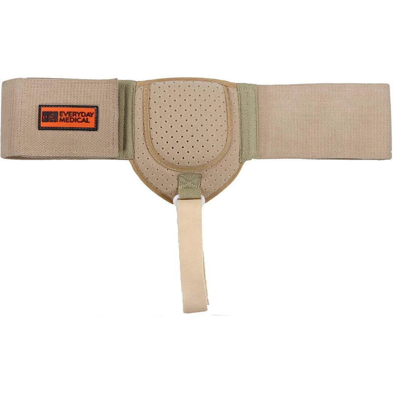 Everyday Medical Inguinal Hernia Support Belt for Men I Fits Left or Right Side I Post Surgery Men and Womens Hernia Support Truss for Inguinal, Groin Hernias I Adjustable Waist Strap I Beige | S/M