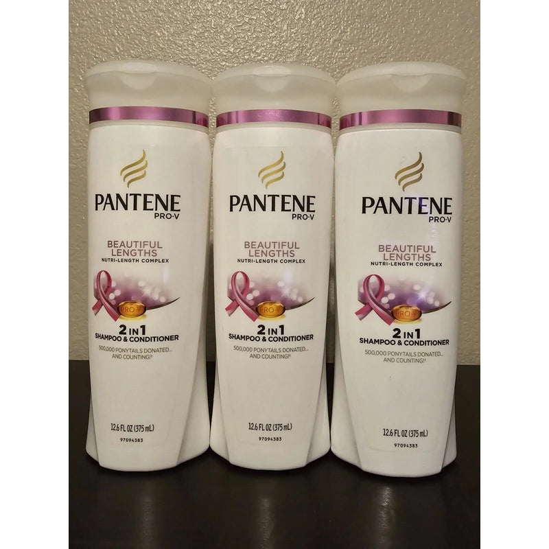 Pantene Pro-V Lot of 3 - Pantene PRO-V Beautiful Lengths 2 IN 1 Shampoo & Conditioner, 12.6 oz