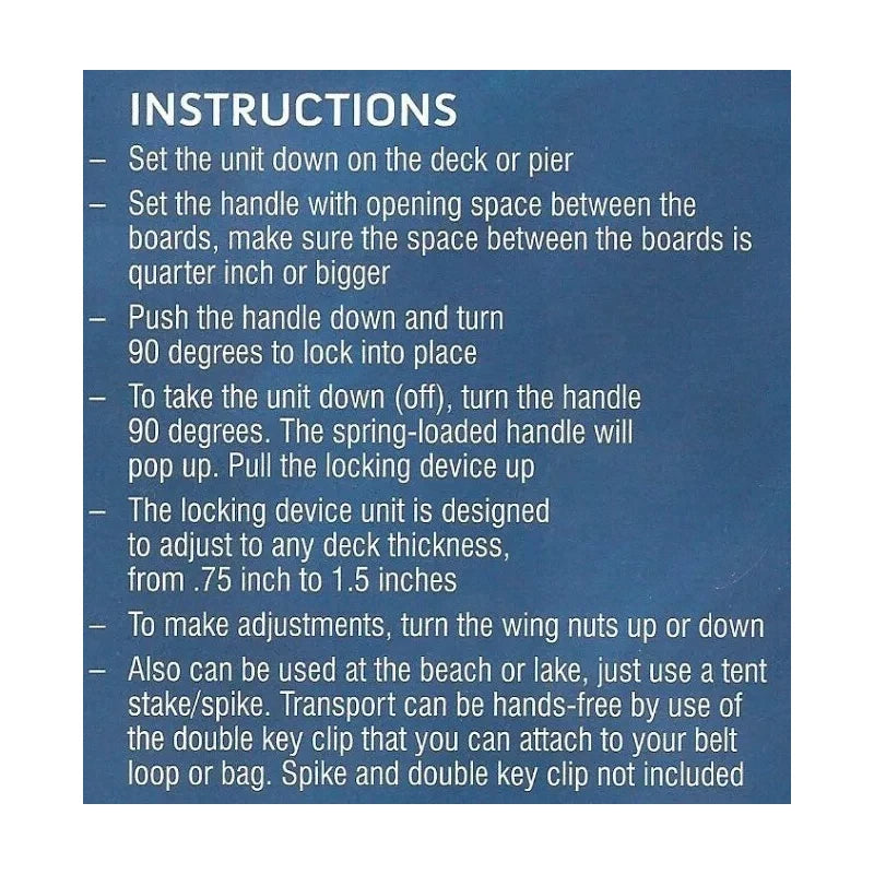 Fishing Pole Holder Fish from Deck or Pier MADE IN USA