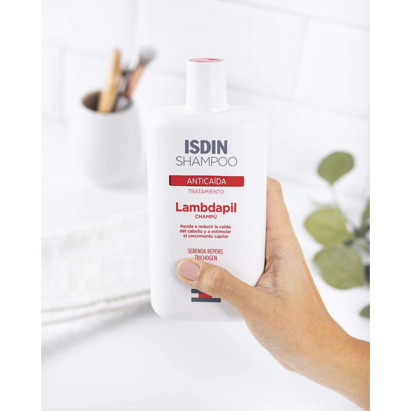 ISDIN Lambdapil Shampoo gegen Haarausfall (200ml) | Hilft, übermäßigen Haarausfall zu reduzieren und das Follikelwachstum zu stimulieren