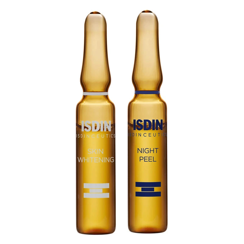 Isdinceutics Day&Night Rutina Antimanchas, Sérum Corrector Despigmentante de Día y Peeling Exfoliante de Noche, 10 ampolletas