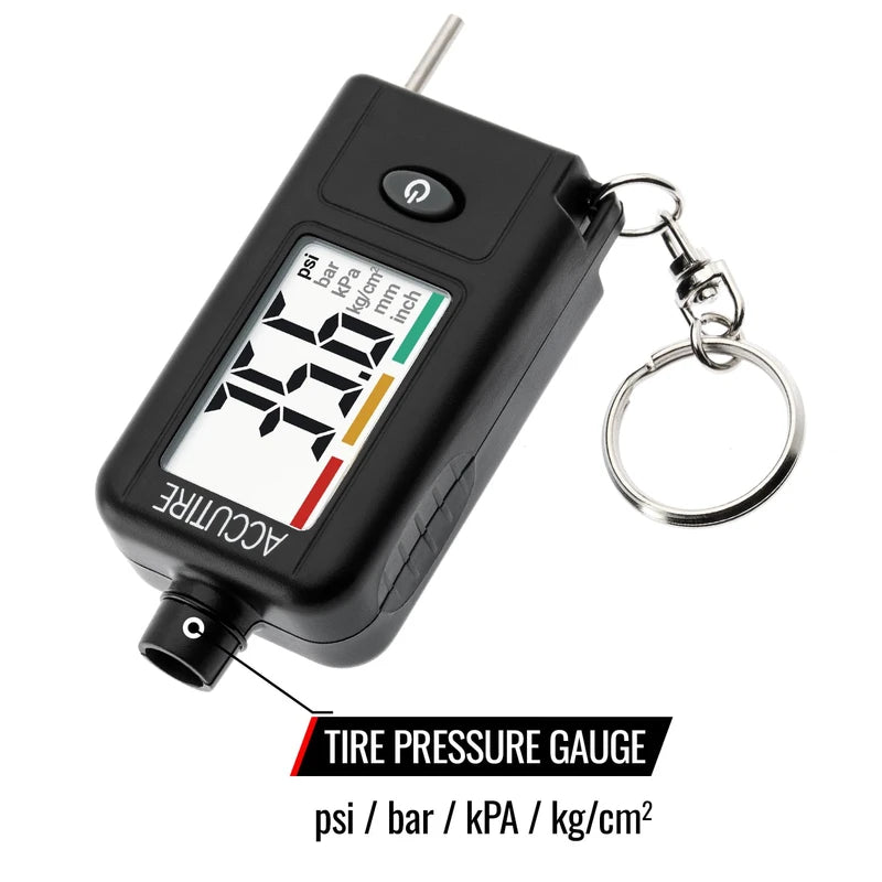 Accutire MS-48B Tire Pressure Gauge and Tread Depth Gauge, 5-99psi (psi, bar, kPa, kg/cm2, mm, in), 4-Pack