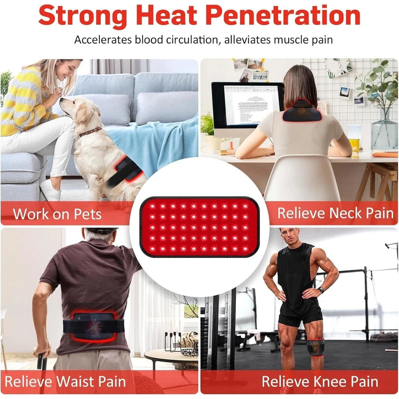 GMOWNW Red Light Therapy Belt, Infrared Light Therapy for Body, Wearable Wrap with Time