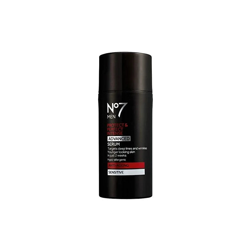 Boots No7 MEN Protect & Perfect Intense ADVANCED Serum ANTI-AGEING Sensitive 30ml-Targets Deep Lines and Wrinkles. FOR YOUNGER LOOKING SKIN IN JUST 2 WEEKS
