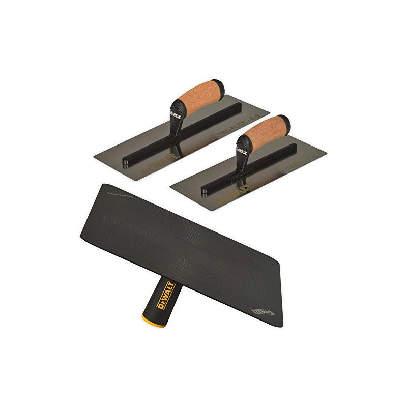 DEWALT Drywall Trowel & Hawk Set | ULTRAFLEX 12/14" 0.4MM Blades + Mud Hawk | DXTT-3-462