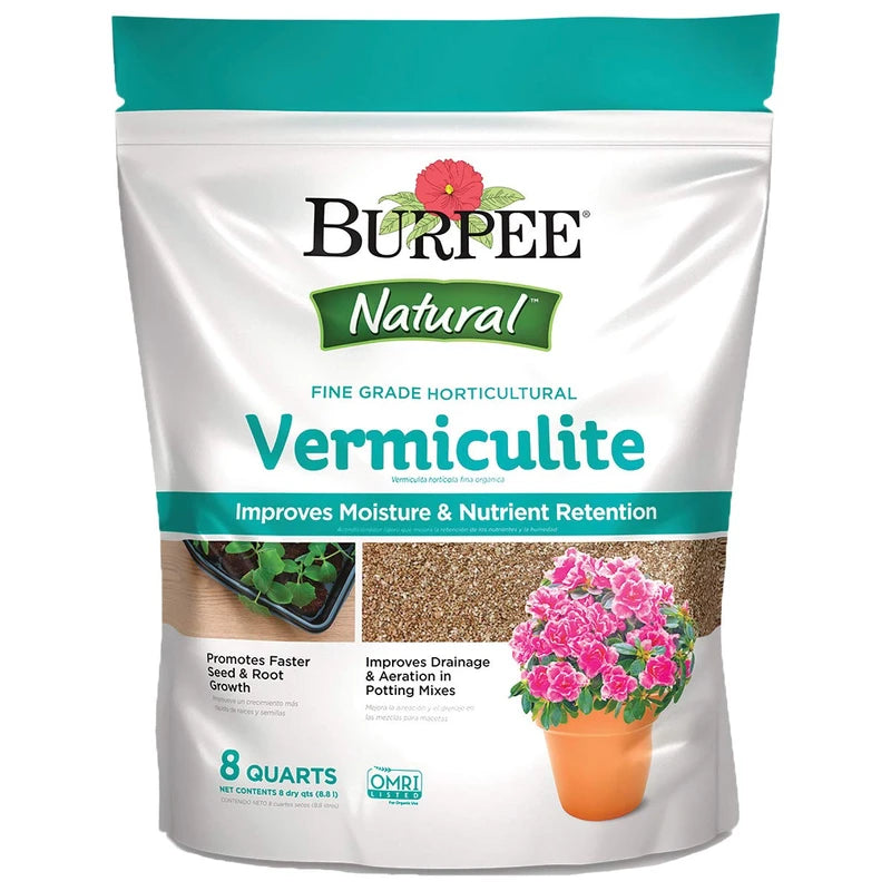 Burpee Natural Fine Grade Horticultural Vermiculite, 8 Quart