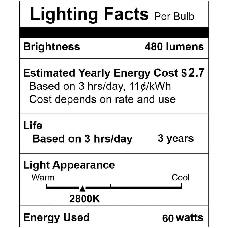 Vinaco PAR16 Bulb 120V, 6 Pack Long Lasting PAR16 Halogen Bulb 60 Watt with E26 Base, PAR16 Dimmable with 2800K Warm White, High Output PAR16 Flood 60W for Range Hood Lights, Table Light, Track Light