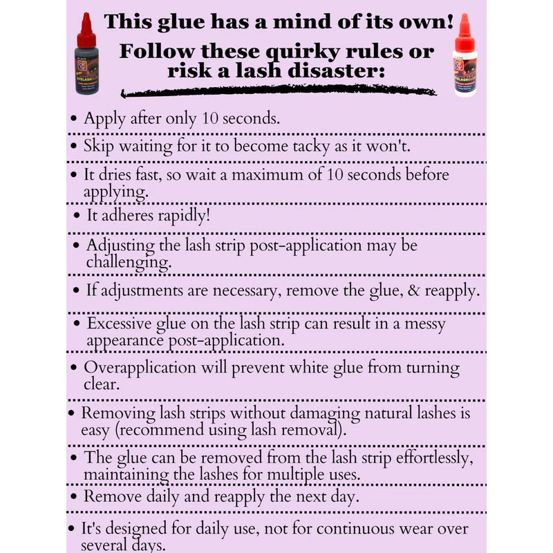 Eyelash Glue (2 Pack) 30 Second Lash Glue for Strip Lashes Soft Bond Daily Hold Low Irritation Low Fumes False Eyelash Extension Glue Rubbery Texture (2, Black, 1 fl. oz. ea.)