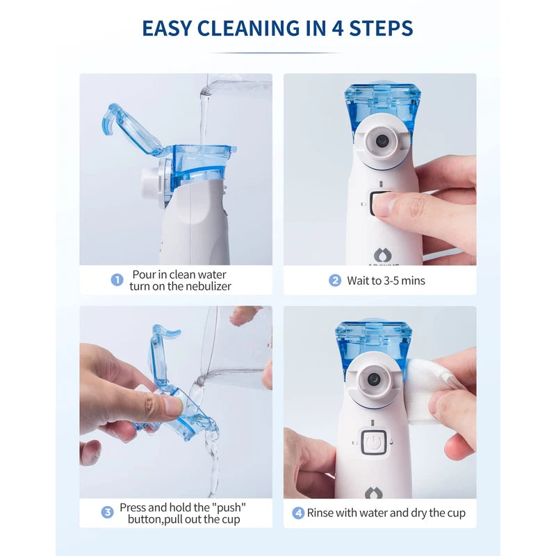 APOWUS Portable Nebulizer - Nebulizer for Adults and Kids, Nebulizer Machine for Adults and Kids with 3 Nebulizer Masks and Adjustable Nebulization Rate, Handheld and Easy to Use