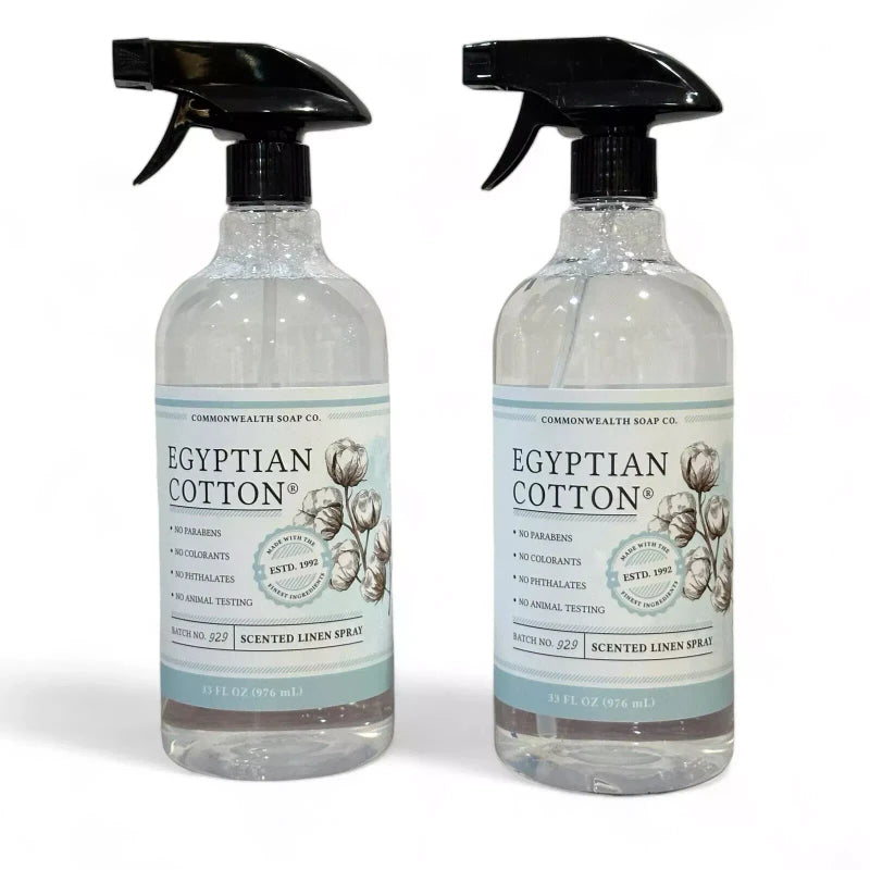 Commonwealth Soap Co. CST (2) Commonwealth Soap Co. CST EGYPTIAN COTTON Fabric & Room Spray 33.8oz ea