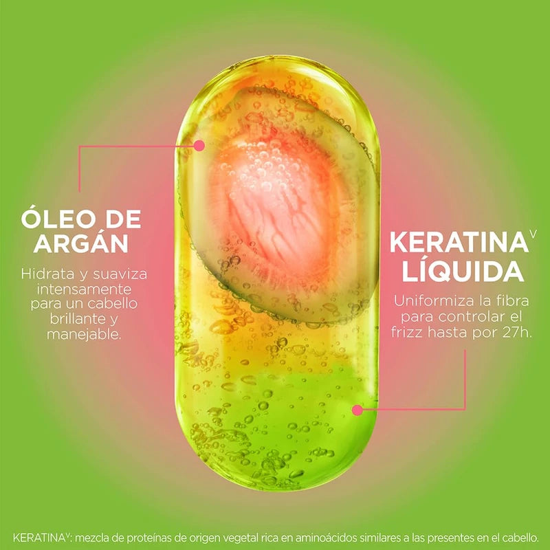 Garnier Fructis Adios Esponjado Keratin Glow Water Antifrizz 180 ml