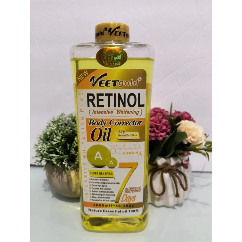veet gold Retinol Face body corrector oil 1000ml Vitamin A Anti Aging & Wrinkle