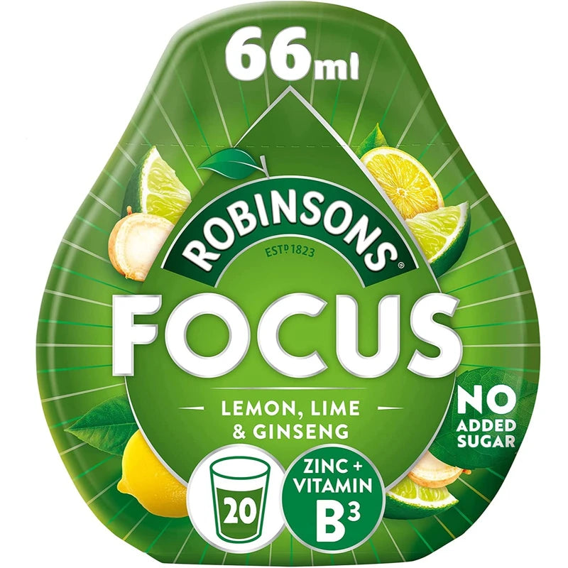 Robinsons Set of Different Flavours Squash Drinks (Raspberry, Strawberry & Acai with VitaminB6, Orange & Guava, Peach Mango & Passion Fruit , Lemon, Lime & Ginseng) 4 X 66ml