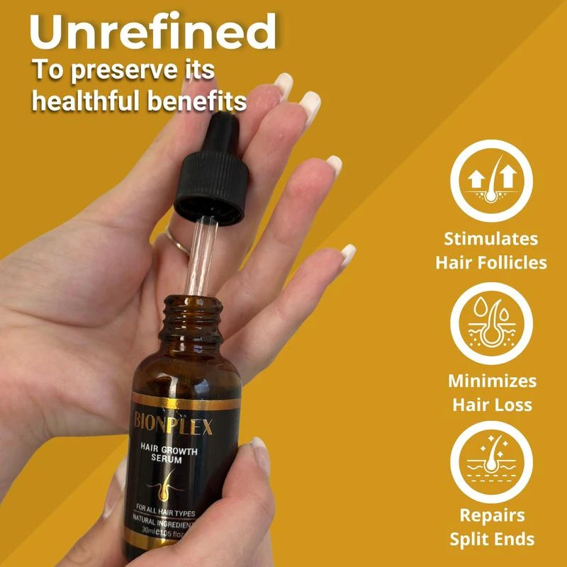 BIONPLEX 100% Organic Hair Growth Serum For Thinning Hair Loss - More Bottles:: 6 Pics