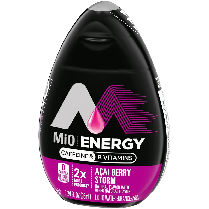 MiO Energy Acai Berry Storm Naturally Flavored Liquid Water Enhancer, 3.24 Fl Oz (Pack of 8)