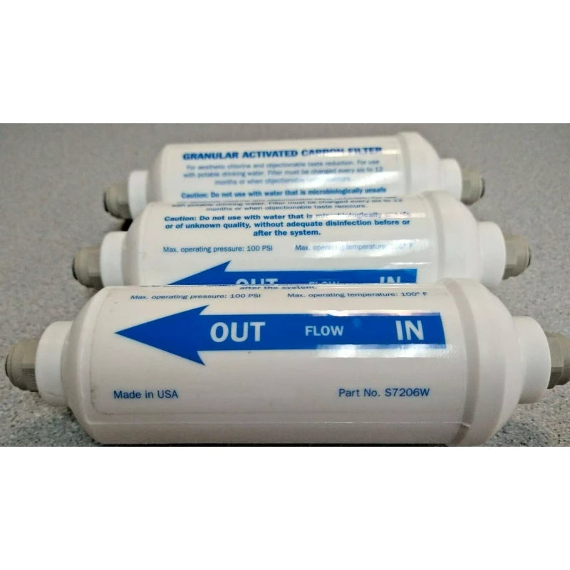 GENERIC GAC FILTER FOR DRINKING WATER & RO SYSTEMS—S7206W INCLUDES 1/4" JG QUICK CONNECT