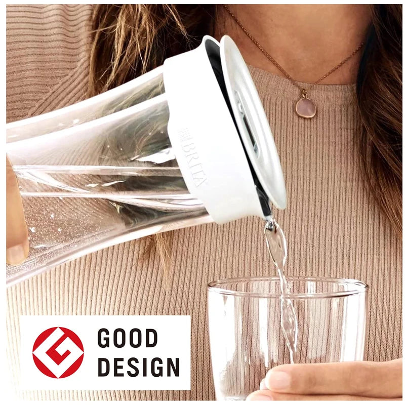 Brita Water Purifier, Carafe, Filtered Water Capacity: 0.1 gal (0.34 L), Total Capacity: 0.4 gal (1.3 L), Includes 1 Microdisk Cartridge