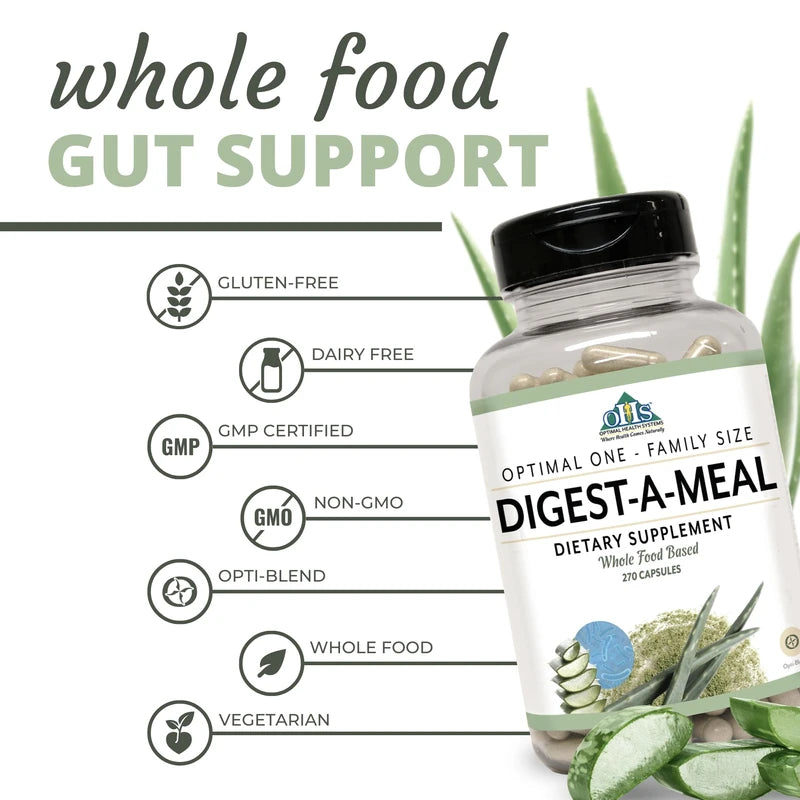 Optimal Health Systems Digest-A-Meal Gut Health | Bloating, Acid Reflux, & Indigestion Relief | Digestion Supplement