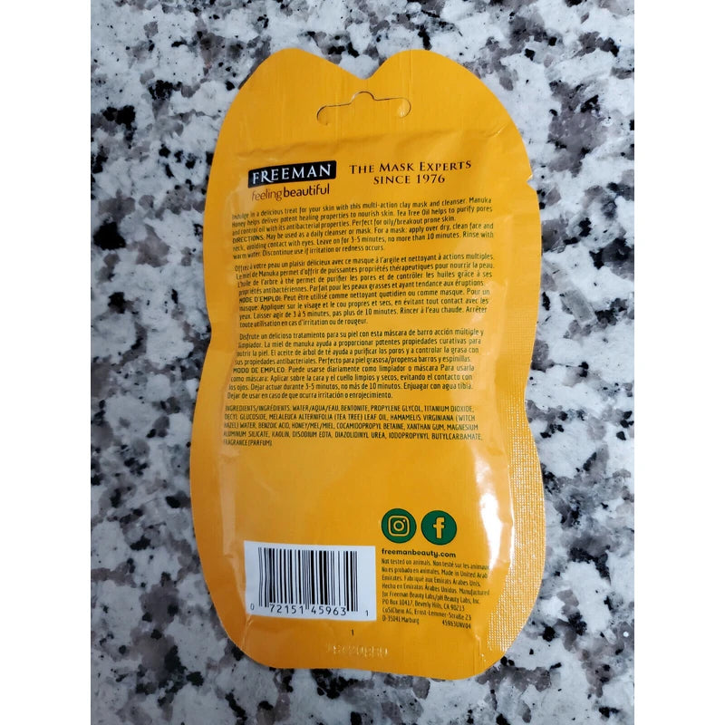 Freeman Deep Clearing Manuka Honey Tea Tree Oil Clay 0.5 fl. oz New
