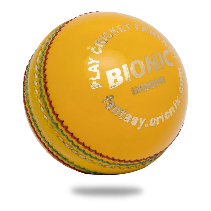 Cricnix Cricket Ball Bionic Indoor Leather Yellow Balls 110g (3-Pack) for Seniors or Juniors