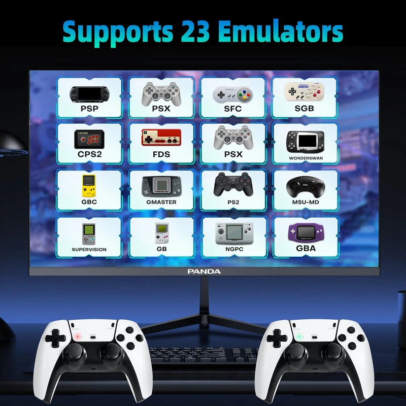 Retro Game Stick Pro, Wireless Retro Game Console with 4K HDMI, Built-in 23 Emulators, 20000+ Games, Plug and Play TV Video Game Console, 2.4GHz Dual Wireless Controllers, Game Emulator Console (64GB)