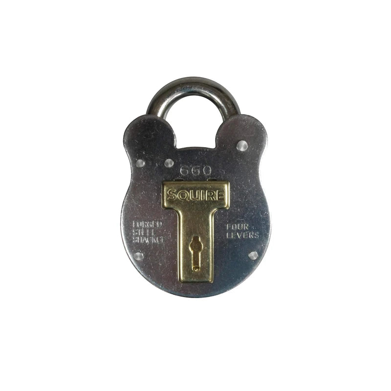 Squire Padlock - 4 Brass Levers Steel - 64mm 660 by Henry Squire