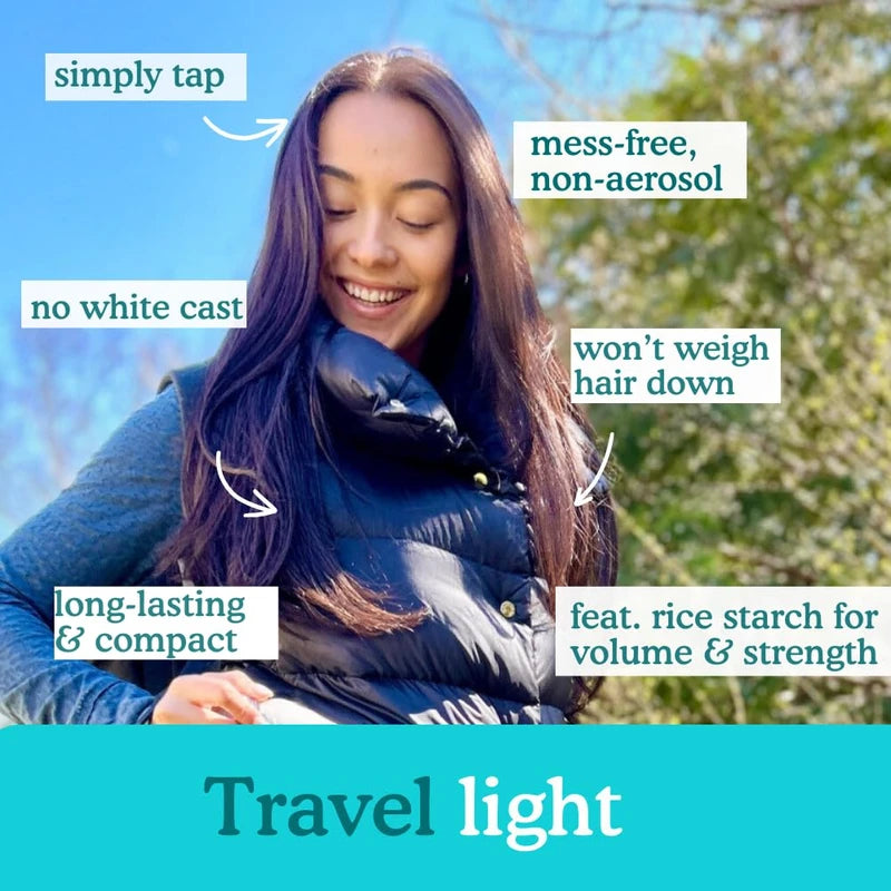 Dry Shampoo Volume Powder | Natural, Eco-friendly, Non Aerosol, Refillable | USA-Made | Refreshes, Volumizes | For Light, Medium or Dark Hair | 1 Refillable Jar + 1 Plastic-free Refill | 500 Uses